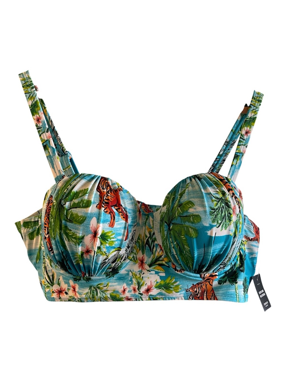 torrid Tropical Tiger Bikini Top NWT Size 1 D /DD